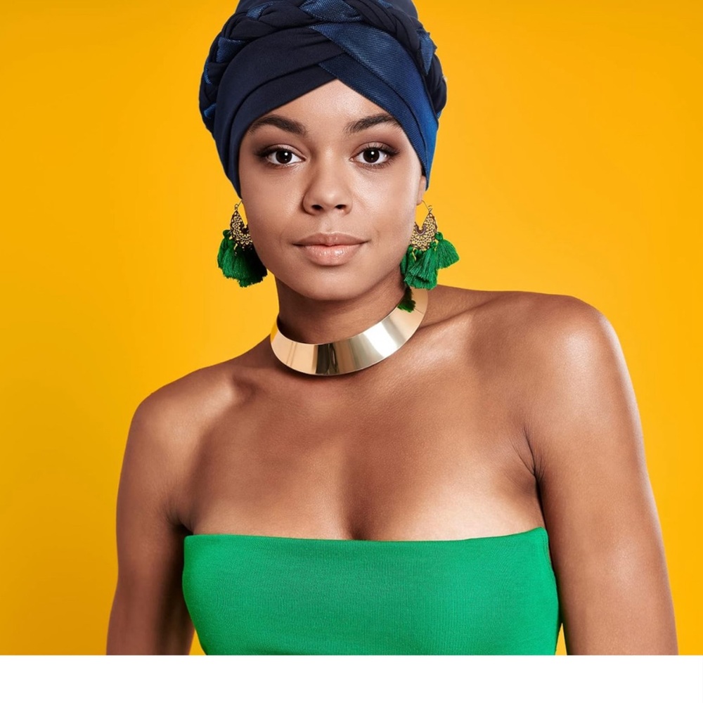 Blue single head wrap for women